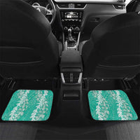 Puakenikeni and Maile Lei Car Mats Sage Green Double Strand Lei LT9 Set 2pcs - Back Sage Green - Polynesian Pride