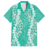 Puakenikeni and Maile Lei Hawaiian Shirt Sage Green Double Strand Lei LT9 Sage Green - Polynesian Pride