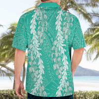 Puakenikeni and Maile Lei Hawaiian Shirt Sage Green Double Strand Lei LT9 - Polynesian Pride