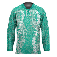 Puakenikeni and Maile Lei Hockey Jersey Sage Green Double Strand Lei LT9 Unisex Sage Green - Polynesian Pride