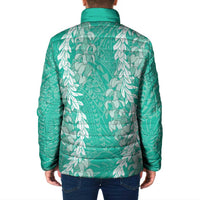 Puakenikeni and Maile Lei Padded Jacket Sage Green Double Strand Lei LT9 - Polynesian Pride
