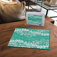 Puakenikeni and Maile Lei Puzzle Sage Green Double Strand Lei LT9 - Polynesian Pride