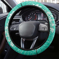 Puakenikeni and Maile Lei Steering Wheel Cover Sage Green Double Strand Lei LT9 - Polynesian Pride