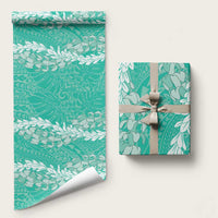 Puakenikeni and Maile Lei Wrapping Paper Sage Green Double Strand Lei LT9 58" × 23" Sage Green - Polynesian Pride