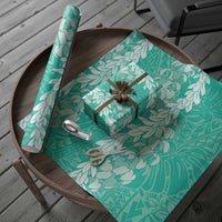 Puakenikeni and Maile Lei Wrapping Paper Sage Green Double Strand Lei LT9 - Polynesian Pride