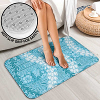 Blue Puakenikeni and Maile Lei Bathroom Set Hawaiian Style Tribal Tapa Double Strand Lei - Polynesian Pride