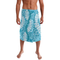 Blue Puakenikeni and Maile Lei Lavalava Hawaiian Style Tribal Tapa Double Strand Lei