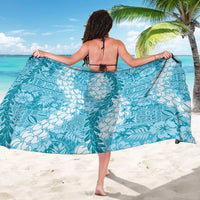 Blue Puakenikeni and Maile Lei Sarong Hawaiian Style Tribal Tapa Double Strand Lei