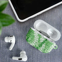 Green Puakenikeni and Maile Lei AirPods Case Hawaiian Style Tribal Tapa Double Strand Lei - Polynesian Pride