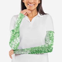 Green Puakenikeni and Maile Lei Arm Sleeves Hawaiian Style Tribal Tapa Double Strand Lei - Polynesian Pride