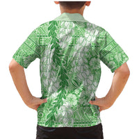 Green Puakenikeni and Maile Lei Family Matching Mermaid Dress and Hawaiian Shirt Hawaiian Style Tribal Tapa Double Strand Lei