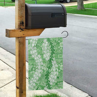 Green Puakenikeni and Maile Lei Garden Flag Hawaiian Style Tribal Tapa Double Strand Lei