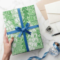 Green Puakenikeni and Maile Lei Wrapping Paper Hawaiian Style Tribal Tapa Double Strand Lei - Polynesian Pride