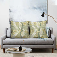 Vintage Puakenikeni and Maile Lei Pillow Cover Hawaiian Style Tribal Tapa Double Strand Lei - Polynesian Pride