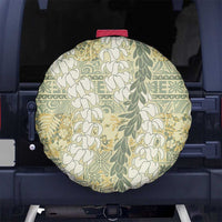 Vintage Puakenikeni and Maile Lei Spare Tire Cover Hawaiian Style Tribal Tapa Double Strand Lei