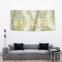 Vintage Puakenikeni and Maile Lei Tapestry Hawaiian Style Tribal Tapa Double Strand Lei