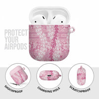 Pink Puakenikeni and Maile Lei AirPods Case Hawaiian Style Tribal Tapa Double Strand Lei - Polynesian Pride