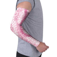 Pink Puakenikeni and Maile Lei Arm Sleeves Hawaiian Style Tribal Tapa Double Strand Lei - Polynesian Pride