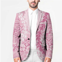 Pink Puakenikeni and Maile Lei Blazer Hawaiian Style Tribal Tapa Double Strand Lei - Polynesian Pride