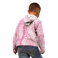 Pink Puakenikeni and Maile Lei Kid Hoodie Hawaiian Style Tribal Tapa Double Strand Lei