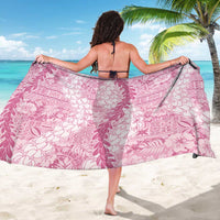 Pink Puakenikeni and Maile Lei Sarong Hawaiian Style Tribal Tapa Double Strand Lei