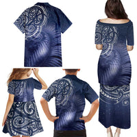 New Zealand Galaxy Fern Family Matching Puletasi and Hawaiian Shirt
