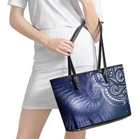 New Zealand Galaxy Fern Leather Tote Bag LT9 - Polynesian Pride