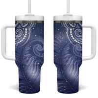 New Zealand Galaxy Fern Tumbler With Handle LT9 One Size: 40 oz Galaxy - Polynesian Pride