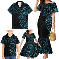 New Zealand Tribal Tattoo Family Matching Mermaid Dress and Hawaiian Shirt With Matariki Art