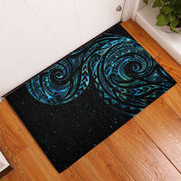 New Zealand Tribal Tattoo Rubber Doormat With Matariki Art