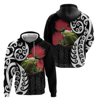 New Zealand Kakapo Christmas Hoodie Meri Kirihimete Pohutukawa Flowers