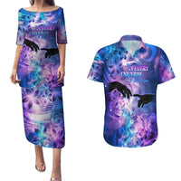I Love You In Every Universe Personalised Couples Matching Puletasi Dress and Hawaiian Shirt Polynesian Pattern Galaxy Style LT9 Galaxy - Polynesian Pride