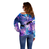 I Love You In Every Universe Personalised Off Shoulder Sweater Polynesian Pattern Galaxy Style LT9 - Polynesian Pride