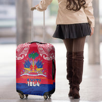 Haiti Independence Day Luggage Cover Libete Egalite Fratenite Ayiti 1804 With Polynesian Pattern LT9 - Polynesian Pride