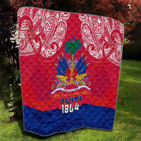 Haiti Independence Day Quilt Libete Egalite Fratenite Ayiti 1804 With Polynesian Pattern LT9 - Polynesian Pride