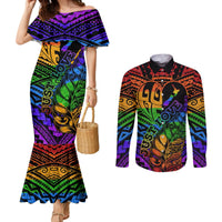 New Zealand LGBT Fern Heart Couples Matching Mermaid Dress and Long Sleeve Button Shirt Dont judge What You Dont Understand LT9 No Dress - Polynesian Pride