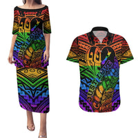 New Zealand LGBT Fern Heart Couples Matching Puletasi and Hawaiian Shirt Dont judge What You Dont Understand LT9 No Dress - Polynesian Pride