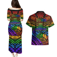 New Zealand LGBT Fern Heart Couples Matching Puletasi and Hawaiian Shirt Dont judge What You Dont Understand LT9 - Polynesian Pride