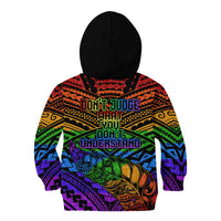 New Zealand LGBT Fern Heart Kid Hoodie Dont judge What You Dont Understand LT9 - Polynesian Pride