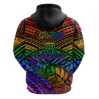 New Zealand LGBT Fern Heart Zip Hoodie Dont judge What You Dont Understand LT9 - Polynesian Pride