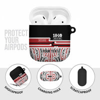 Personalised Toitu Te Tiriti Aotearoa 1840 AirPods Case Red Kowhaiwhai Puhoro LT9 - Polynesian Pride