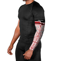 Personalised Toitu Te Tiriti Aotearoa 1840 Arm Sleeves Red Kowhaiwhai Puhoro LT9 - Polynesian Pride