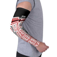 Personalised Toitu Te Tiriti Aotearoa 1840 Arm Sleeves Red Kowhaiwhai Puhoro LT9 - Polynesian Pride