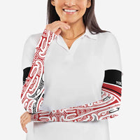 Personalised Toitu Te Tiriti Aotearoa 1840 Arm Sleeves Red Kowhaiwhai Puhoro LT9 - Polynesian Pride
