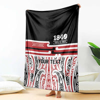 Personalised Toitu Te Tiriti Aotearoa 1840 Blanket Red Kowhaiwhai Puhoro LT9 - Polynesian Pride