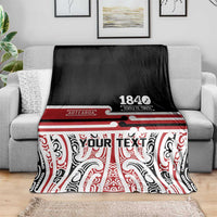 Personalised Toitu Te Tiriti Aotearoa 1840 Blanket Red Kowhaiwhai Puhoro LT9 - Polynesian Pride