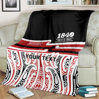 Personalised Toitu Te Tiriti Aotearoa 1840 Blanket Red Kowhaiwhai Puhoro LT9 - Polynesian Pride