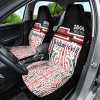 Personalised Toitu Te Tiriti Aotearoa 1840 Car Seat Cover Red Kowhaiwhai Puhoro - Polynesian Pride