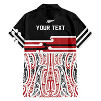 Personalised Toitu Te Tiriti Aotearoa 1840 Family Matching Summer Maxi Dress and Hawaiian Shirt Red Kowhaiwhai Puhoro - Polynesian Pride