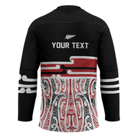 Personalised Toitu Te Tiriti Aotearoa 1840 Hockey Jersey Red Kowhaiwhai Puhoro - Polynesian Pride
